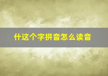 什这个字拼音怎么读音