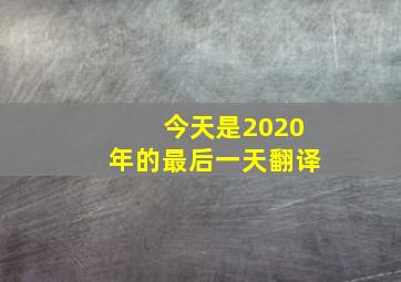 今天是2020年的最后一天翻译