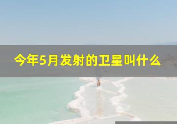 今年5月发射的卫星叫什么