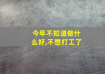 今年不知道做什么好,不想打工了