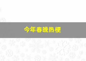 今年春晚热梗