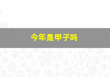 今年是甲子吗