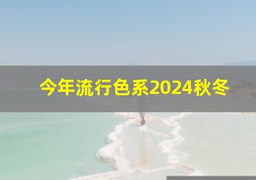 今年流行色系2024秋冬