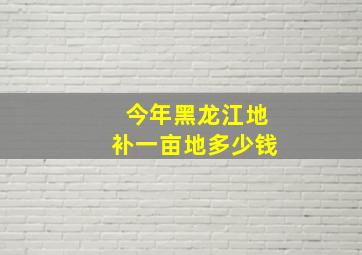 今年黑龙江地补一亩地多少钱