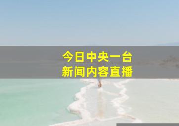 今日中央一台新闻内容直播