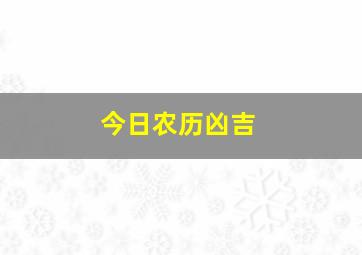 今日农历凶吉