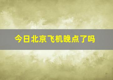 今日北京飞机晚点了吗