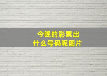 今晚的彩票出什么号码呢图片