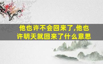 他也许不会回来了,他也许明天就回来了什么意思