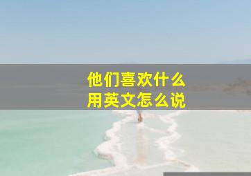 他们喜欢什么用英文怎么说