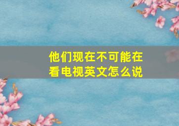 他们现在不可能在看电视英文怎么说