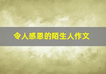 令人感恩的陌生人作文