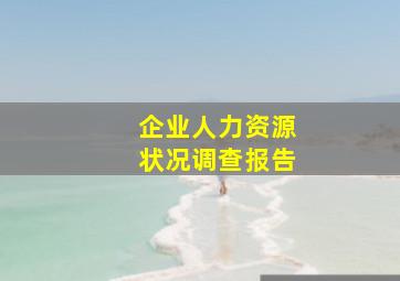 企业人力资源状况调查报告