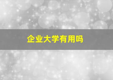 企业大学有用吗