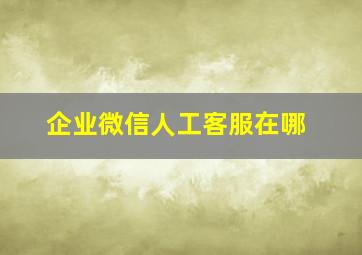 企业微信人工客服在哪