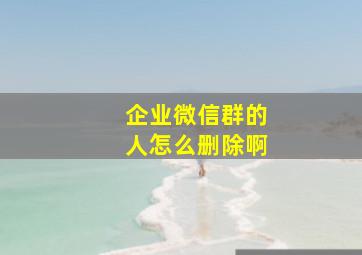 企业微信群的人怎么删除啊