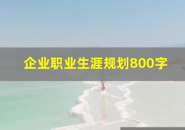 企业职业生涯规划800字