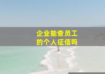 企业能查员工的个人征信吗