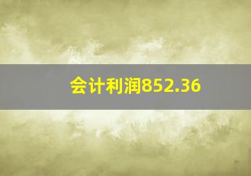 会计利润852.36