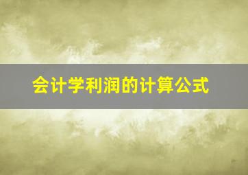 会计学利润的计算公式