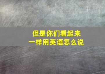 但是你们看起来一样用英语怎么说