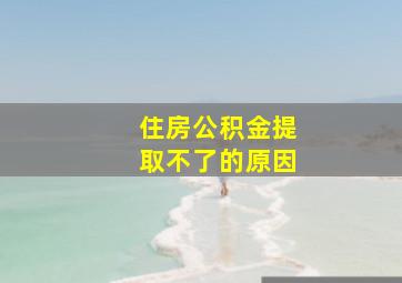 住房公积金提取不了的原因