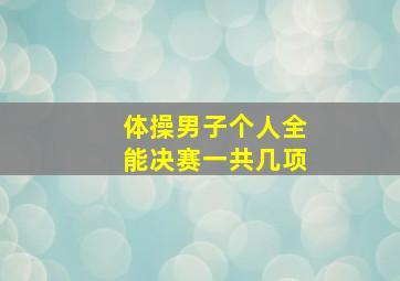 体操男子个人全能决赛一共几项