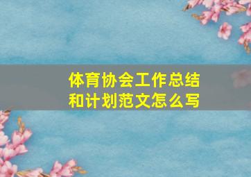 体育协会工作总结和计划范文怎么写