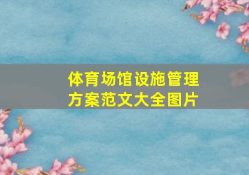 体育场馆设施管理方案范文大全图片