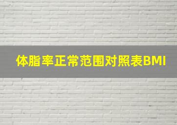 体脂率正常范围对照表BMI