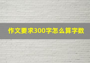 作文要求300字怎么算字数