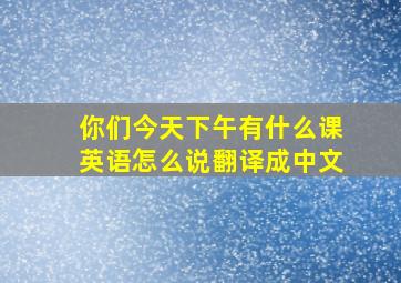 你们今天下午有什么课英语怎么说翻译成中文