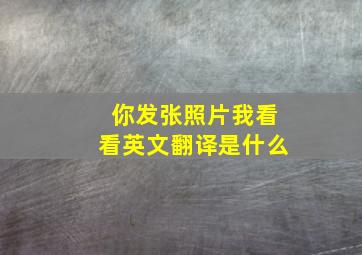 你发张照片我看看英文翻译是什么