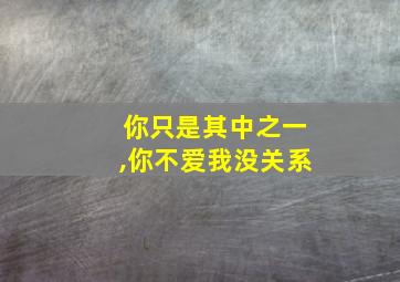 你只是其中之一,你不爱我没关系