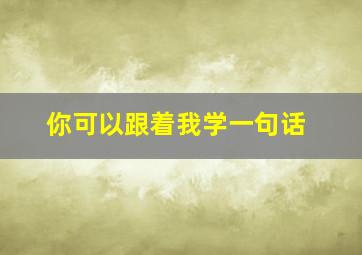 你可以跟着我学一句话