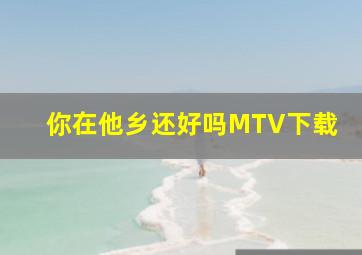 你在他乡还好吗MTV下载