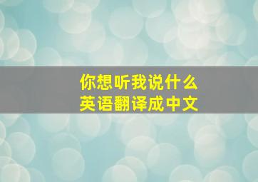 你想听我说什么英语翻译成中文