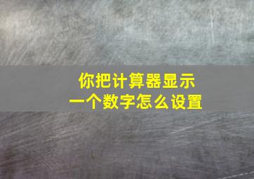 你把计算器显示一个数字怎么设置