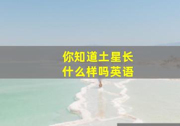 你知道土星长什么样吗英语