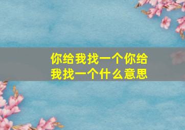 你给我找一个你给我找一个什么意思