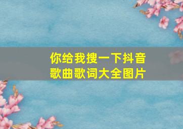 你给我搜一下抖音歌曲歌词大全图片