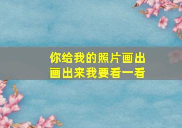 你给我的照片画出画出来我要看一看