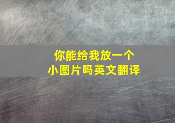 你能给我放一个小图片吗英文翻译