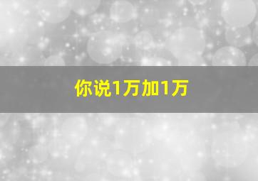 你说1万加1万