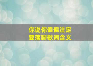 你说你偏偏注定要落脚歌词含义