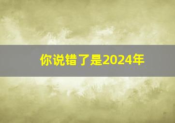 你说错了是2024年