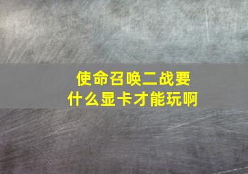 使命召唤二战要什么显卡才能玩啊