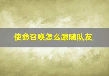 使命召唤怎么跟随队友