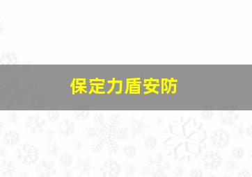 保定力盾安防