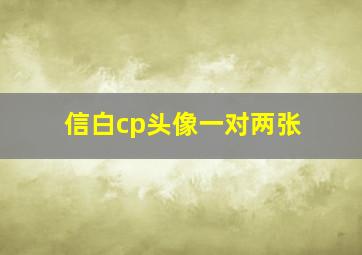 信白cp头像一对两张